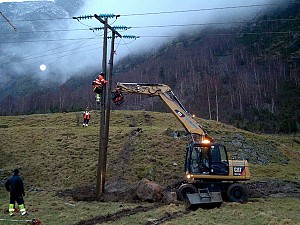 Lærdal Energi. Rep av 66kw etter Dagmar